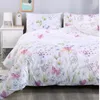 Ensemble de literie Ensemble floral Couvercle de couette moderne classique et taie d'oreiller style concise lit textile pas de feuilles