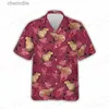 Camisas casuais masculinas Capybara Animal Hawaiian Shirt Mens Summer Summer Short Shirt Shirt Fashion Flower Hawaiian Shirt Flip Collar Aloha YQ240408