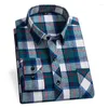 Chemises décontractées pour hommes Coton de haute qualité Coton Long Plaid Plaid pour le printemps Automne Travel Home Comfort Ligne