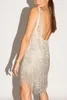 Design Fashion European och American New Women's Wear Hot Sale Open Back Banquet Sleeveless Strap Dress Dress Mid Dress