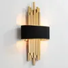 Wall Lamp Gold Sconces Lighting Fixtures Bedroom Living Room Black Lampshade AC90-260V LED