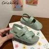 Slipper Summer Children Beach Shoes Solid PVC Waterproof Child Boys Girls Sandals Casual Non Slip Pool Barefoot Kids Gladiator Sandals 240408