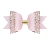 Härlig Bow Hair Glitter Big Size 105cm Hårnål Söt pu läder hårnål Modish Girls Prince Hair Clip Bowknot Clip 9Colors5280063