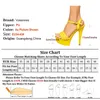 Sandals 15CM Ultra High Heels Designer Fashion Weave Banquet Shoes For Women Waterproof Platform Summer Buckle Strap Night Club