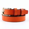 2.5cm Women's Top Layer Cowhide Buckle Belt, Korean Version Fashionable and Trendy Leather Thin Waist Belt
