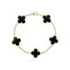 Van Clover Bracelet Designer High Match Five Flowers Bracelet Ladies Rose Gold Chain Chain grossa Prazado 18K Jóias com caixa
