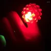 Party Decoration 100st Glowing Strawberry Rings Light Led Ring Finger Up Jelly ojämn blinkande bubbla Rave Color Favors