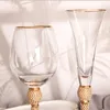 1 pezzi Diamondencrusted Champagne Glass GoldRimmed Crystal Luxury Caldici in stile European Wine Glasses Bar festa 240408