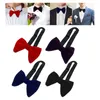 Bow Ties pour hommes en velours cravate de couleur solide surdimensionnée pour le mariage de la fête de smoking