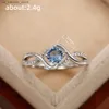 Clusterringen Huitan 2022 Modern Design Dames Wedding Ring Charmant Blue Cubic Zirconia Hoge kwaliteit Silver Engagement Ring240408