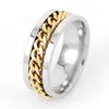 Pierścień otwierający piwo pierścień obrotowy obrotowy ciśnienie w stylu męskim łańcuchem obrotowym Tytanium Pierścień stali nierdzewnej biżuterii Prezenty