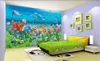 Wallpapers WDBH Custom Mural 3d Wallpaper Underwater World Dolphins Coral Home Decoration Painting Wall Murals For 3 D