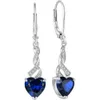 Timfroz Pendientes en forma de corazón de mujeres Pure Sier Birthstone Spiral colgante con aretes de circonio cúbico, adecuado para su Navidad