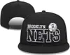 American Basketball „Nets” Snapback Hats 32 drużyny luksusowe projektantów finałów szafka szatnia casquette sportowy pasek kapelusz snap -reglacjalny czapkę a