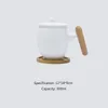 Tazze caffè in ceramica giapponese con filtro coperchio semplice per ufficio tazza creativa Personalità tè manico in legno