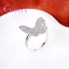 Rings a cluster Animal Cine carino piccolo Forma di volo farfalla 925 Sterling Silver for Women Regali di Natale Sorpresa