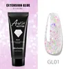 Gel à ongles poly 15 ml, gel d'extension en acrylique de couleur pure, gel à ongles de constructeur à cristal rapide pour conception d'art, prolonger les doigts des ongles