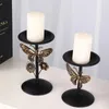 Candle Holders Stand Metal Set Of 2 Table Centerpieces Decor Decorative Pedestal Vintage Butterfly And Flower Design