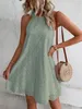 WOMENS MINI ABRET Summer Casual O Neck Sleeveless Aline Chic Dresses femmina Fashi