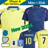 Suède 2024 Euro Cup Soccer Jersey Ibrahimovic 2025 Équipe nationale suédoise 24 25 Kit de chair de football Kit Kit à la maison de l'uniforme masculin bleu marine Larsson Forsberg