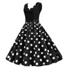Lässige Kleider der 1950er Jahre Partykleid elegant Vintage Blumen Schnüre-up Midi mit V-Ausschnitt Bow Detail für Frauen-Prom-Outfit Taille