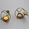 Candle Holders Solid Metal Holder Elegant Iron Art Geometric Hollow Ball European Style 3d Flower For Candlelight