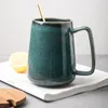 Mokken 2024 700 ml vintage keramische mok met lepel koffie creatief kantoor thee drink paar beker