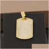 Colliers pendants Collier de marque carré de pierre de haute qualité pour hommes Hop Hop en acier inoxydable bijoux de fête personnalisée Gift Dro Otgs0