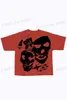 Men's T-Shirts Y2k top High strt skeleton face print short slve T-shirt 2023 summer new Harajuku fashion strt men loose T-shirt T240408