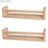 Autre décoration intérieure 2pcs bibliothèque en bois naturel en bois flottant murs flottants pour enfants décoration de salle de bain montée de salle de bain rack d'épices yq240408