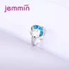 Cluster anneaux bien mignon dolphin forme 925 Sterling Silver Opal pour enfants Girls d'anniversaire Gift Autrichien Crystal anillos Bague