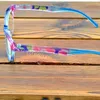 Gafas de sol marco de flores azules redondos gafas de lectura de moda de moda de múltiples cosechas de frases retro 0.75 a 4