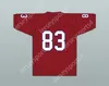 CUSTOM NAME NUMBER Ted Hendricks 83 Hialeah Senior High School Thoroughbreds Scarlet Red Football Jersey 1 Top Stitched S-6XL
