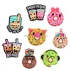 Sieraden moq 20 stcs pvc cartoon voedsel donuts glazen buiging zuigen schoen charms onderdelen accessoires decoraiton gesp voor banden armbanden drop de dhcps