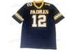 Мужские футболки BG Men Men American Football Jersey Padres 12 Швейная вышивка.