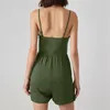 Casual Dresses Women'S Solid Short Jumpsuits Sleeveless V Neck Wide Leg Romper Elegant And Pretty Comfortable