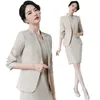 Werkjurken luxe vrouwen set 2024 in Office Lady Professional Business Two -Piece vrouwelijke blazer met jurk