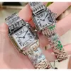 Carteras Luxury Watch Classic Elegant Designer Watch Panthere Fashion Quartz Move Watchs Square Tank Femmes Gold Silver Watches Montre de Luxe Business 933