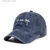 Tampas de bola primavera e outono lava -algodão chapéu de beisebol masculino de coco vintage hat bordado de palmeira unissex botão ajustável Hip Hop Hat Q240408