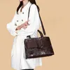 Elegant retro handväska för kvinnor-Stylisk tygväska med stor kapacitet för medelålders damer, enkla axelväska