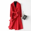 Casual Dresses 2024 Spring Autumn and Winter Double Sided Cashmere Coat Women's Mid Length Wrapped Fleece Women