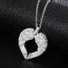 Naszyjniki wiszące 925 srebrne serce serce miłosne naszyjniki dla kobiet w stylu vintage biżuteria prezent żeńskie akcesoria bezpłatna wysyłka Gaabou2404j5o7