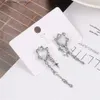 Charm Simple Cats Eye Love Earrings Silver Color Irregular Star Tassel Earrings For Women Fashion Jewelry Party Accessories240408