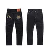 Designer Mens Jeans B à broderie en forme de tube droit pantalon à jambe large courte bordure bordure de rue jeans EV Mens High Street Hip-Hop Street Clothing