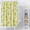 Rideaux de douche miel pêche rideau carton fruits de salle de bain avec crochets facilement pending imperméable tissu en polyester 180x180cm