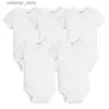 Rompers 5/10 PCS / Lot Vêtements pour bébé nouveau-né 2023 Été Baby Boy Girl Clothes 100% coton blanc enfant Bebe Bodys Curchs L47