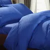 寝具セット2024セット綿ツイル羽毛布団カバーサテンストリップホワイトエルベッドシートキングサイズ4pcs