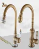 Bathroom Sink Faucets Kitchen Antique Color Cozinha Faucet Brass Swivel Spout Single Handle Vessel Mixer Tap1126309