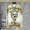 Camicie casual maschile 2023 Strtwear di alta qualità uomini coreani uomini in oro oro barocco camicia floreale uomo vestito magro camicia social camisa mascolina t240408