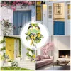 Dekoracyjne kwiaty wieniecowe drzwi przednie drzwi jesień z znakiem powitalnym i kraciastym koknotem na werandę do domu na ścianę